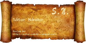 Sátor Nándor névjegykártya
