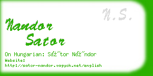 nandor sator business card